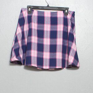 Crown and Ivy cabana nwt pink blue plaid skater skirt